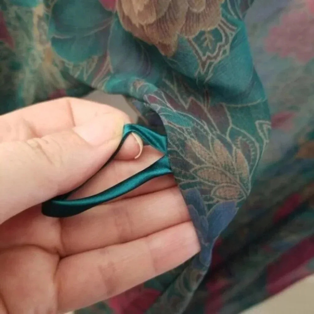 Vintage Linda For La Senza Floral Long Kimono  Robe Semi Sheer - Picture 10 of 14